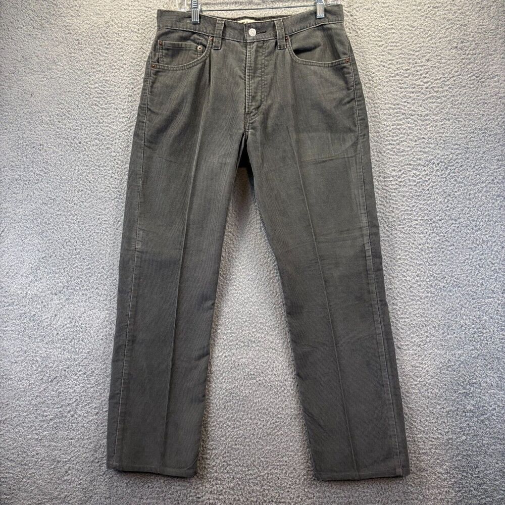 Levis 505 Corduroy Pants Mens 32x30 Gray  Regular Fit Straight Leg Stretch Y2K